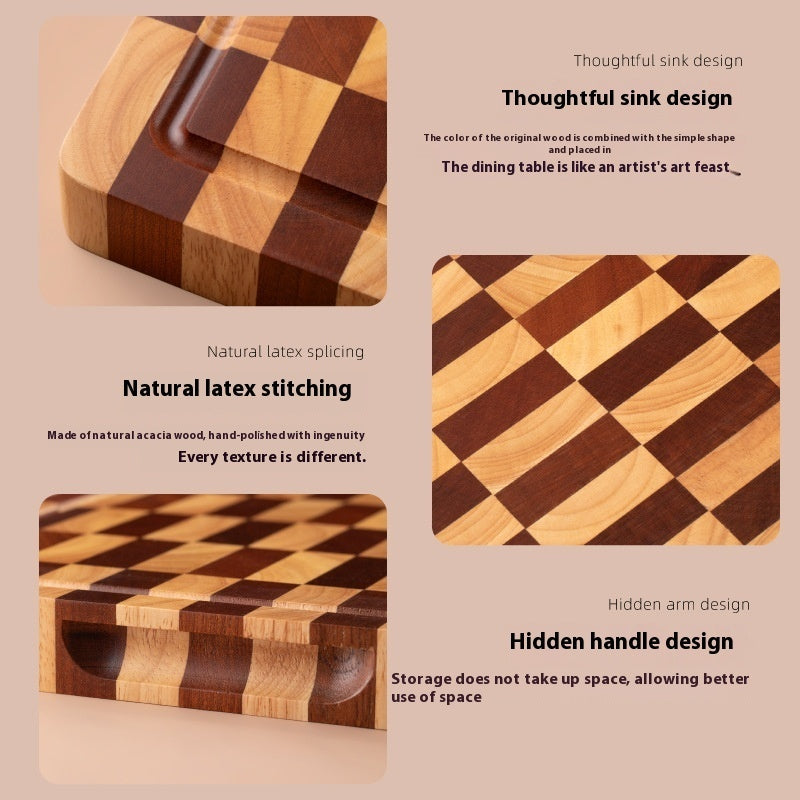 Discover the Perfect Addition to Your Kitchen: Wooden Grid Fruit Cutting Board